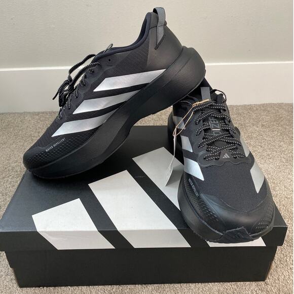 New Adidas Men\'s Adizero Evo SL ATR Running Black Silver Size 10.5